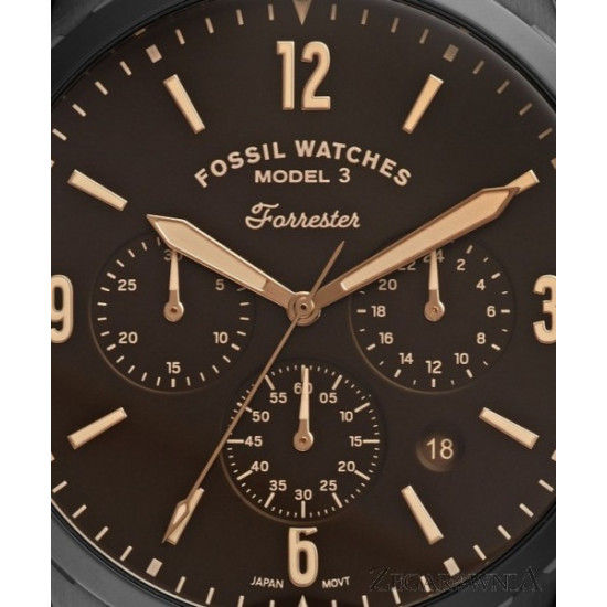 Fossil Forrester Chronograph Black Dial Brown Leather Strap Watch for Men - FS5608 Buy Now By Fossil
