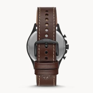 Fossil Forrester Chronograph Black Dial Brown Leather Strap Watch for Men - FS5608 Buy Now By Fossil