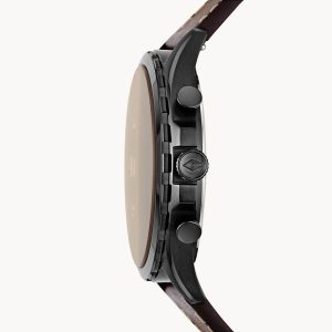 Fossil Forrester Chronograph Black Dial Brown Leather Strap Watch for Men - FS5608 Buy Now By Fossil