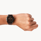 Fossil Forrester Chronograph Black Dial Brown Leather Strap Watch for Men - FS5608 Buy Now By Fossil