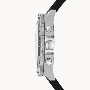 Fossil Garrett Chronograph Black Dial Black Rubber Strap Watch for Men - FS5624 Buy Now By Fossil