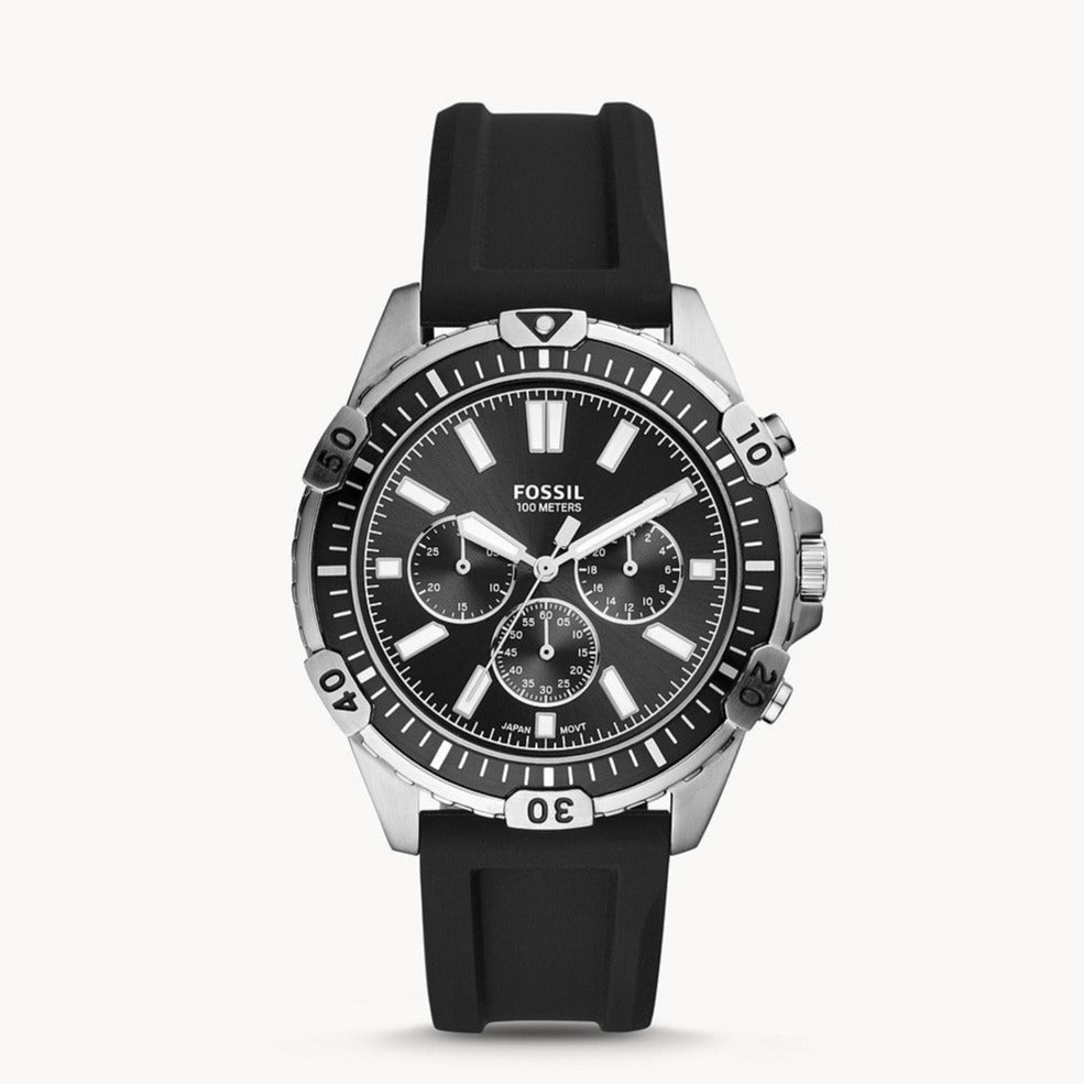 Fossil Bannon Multifunction Black Dial Black Silicone Strap Watch for Men - BQ2494 Buy Now By Fossil
