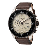 Fossil Dillinger Chronograph White Dial Brown Leather Strap Watch for Men - FS5674 Buy Now By Fossil