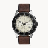 Fossil Dillinger Chronograph White Dial Brown Leather Strap Watch for Men - FS5674 Buy Now By Fossil