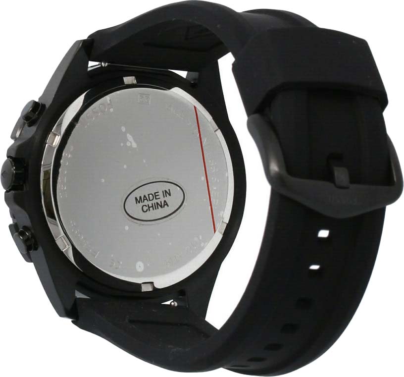 Fossil Garrett Chronograph Blue Dial Black Rubber Strap Watch for Men - FS5695 Buy Now By Fossil