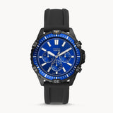 Fossil Garrett Chronograph Blue Dial Black Rubber Strap Watch for Men - FS5695 Buy Now By Fossil