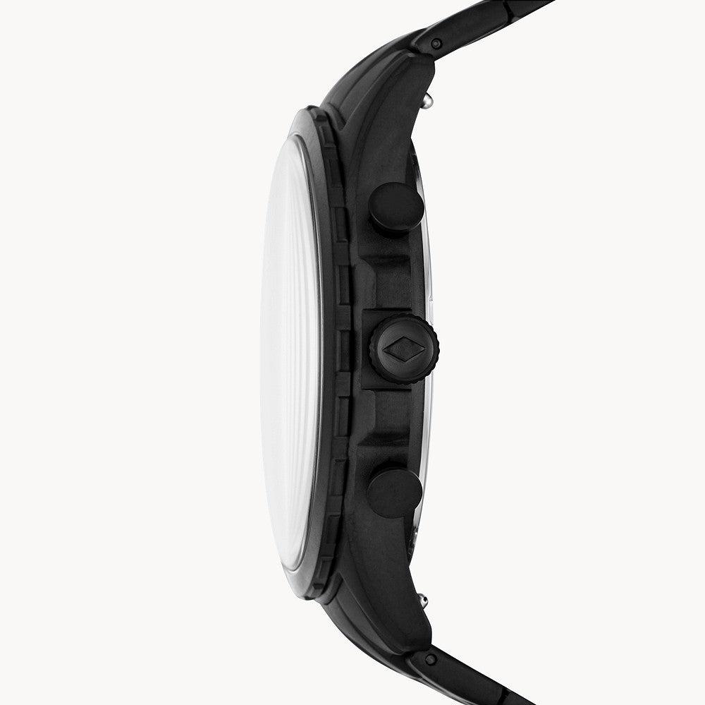 Fossil Forrester Chronograph Black Dial Black Steel Strap Watch for Men - FS5697 Buy Now By Fossil