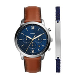 Fossil Neutra Chronograph Blue Dial Brown Leather Strap Watch for Men - FS5453 Buy Now By Fossil