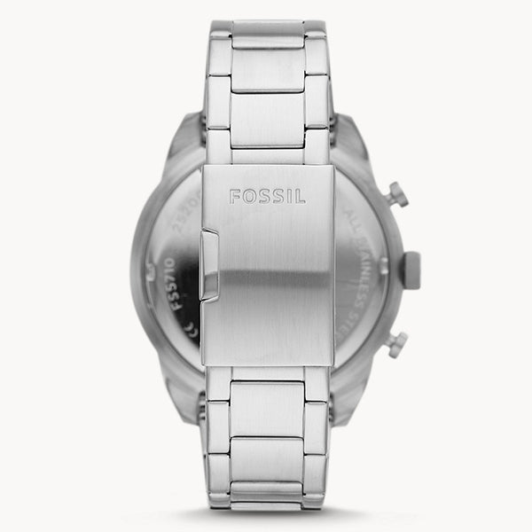 Fossil Bronson Chronograph Black Dial Silver Steel Strap Watch for Men - FS5710 Buy Now By Fossil
