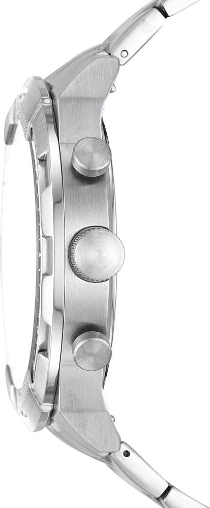 Fossil Bronson Chronograph Black Dial Silver Steel Strap Watch for Men - FS5710 Buy Now By Fossil