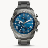 Fossil Bronson Chronograph Blue Dial Grey Steel Strap Watch for Men - FS5711 Buy Now By Fossil