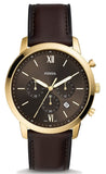 Fossil Neutra Chronograph Brown Dial Brown Leather Strap Watch for Men - FS5763