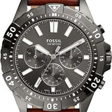 Fossil Garrett Chronograph Grey Dial Brown Leather Strap Watch for Men - FS5770 Buy Now By Fossil