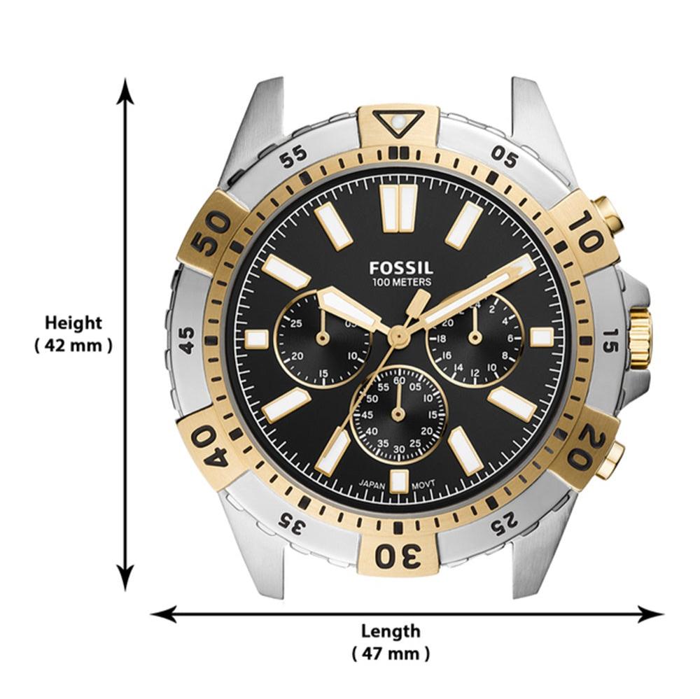 Fossil Garrett Analog Black Dial Two Tone Steel Strap Watch for Men - FS5771 Buy Now By Fossil