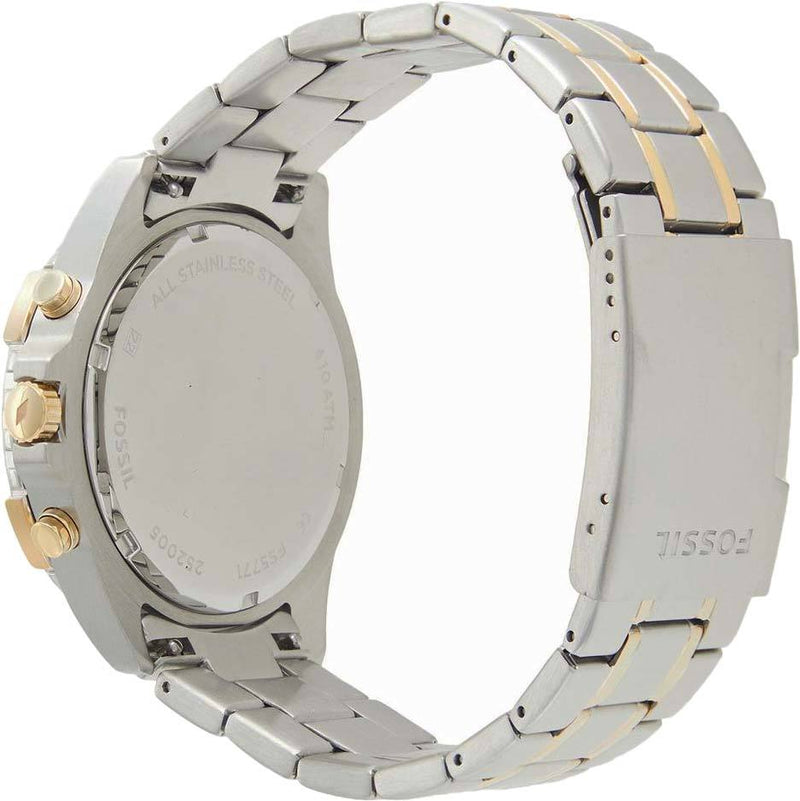 Fossil Garrett Analog Black Dial Two Tone Steel Strap Watch for Men - FS5771 Buy Now By Fossil