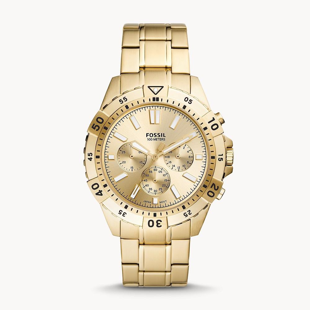 Fossil Garrett Chronograph Gold Dial Gold Steel Strap Watch for Men - FS5772 Buy Now By Fossil