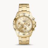 Fossil Garrett Chronograph Gold Dial Gold Steel Strap Watch for Men - FS5772 Buy Now By Fossil