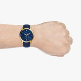 Fossil Neutra Chronograph Blue Dial Blue Leather Strap Watch for Men - FS5454 Buy Now By Fossil