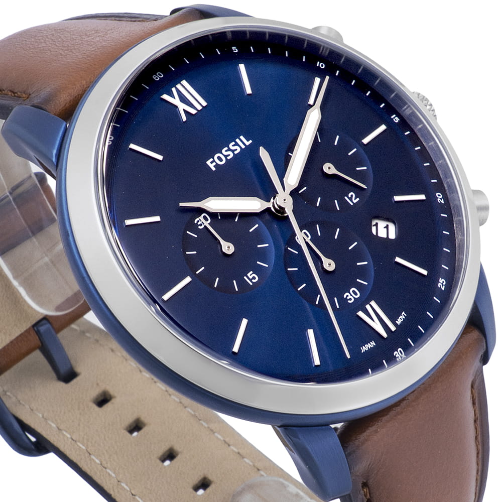 Fossil Neutra Chronograph Blue Dial Brown Leather Strap Watch for Men - FS5791 Buy Now By Fossil