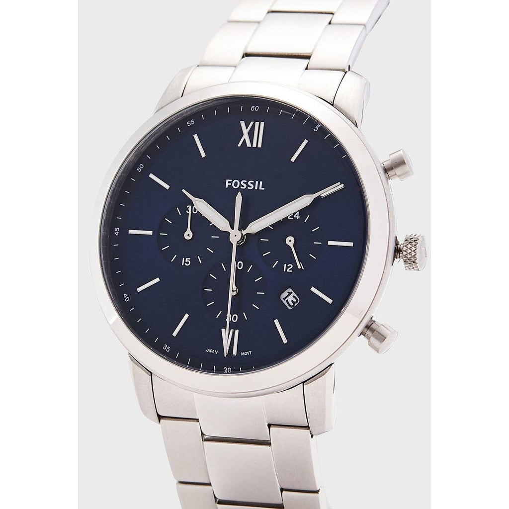 Fossil Neutra Chronograph Blue Dial Silver Steel Strap Watch for Men - FS5792 Buy Now By Fossil