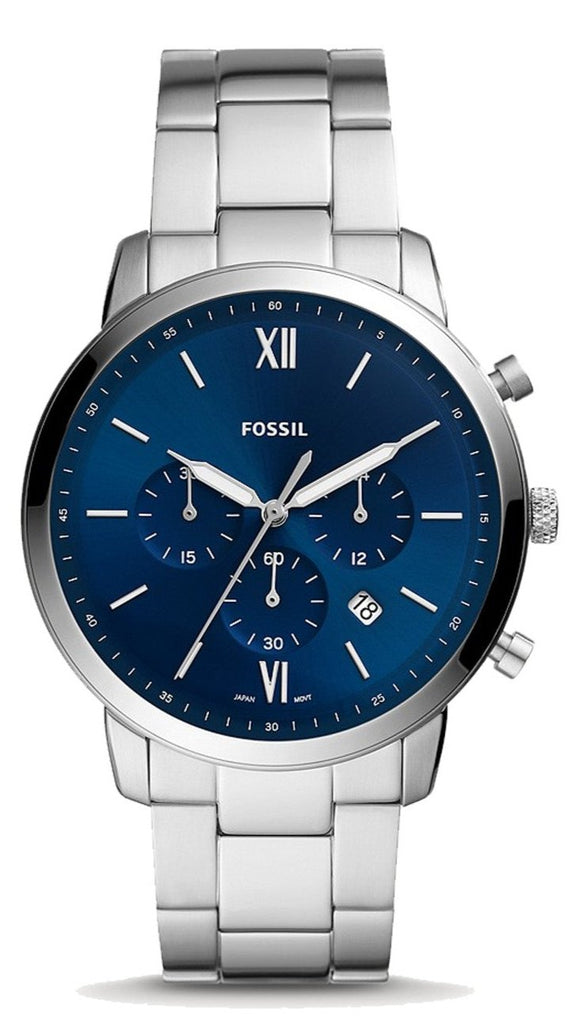 Fossil Neutra Chronograph Blue Dial Silver Steel Strap Watch for Men - FS5792 Buy Now By Fossil