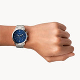 Fossil Forrester Chronograph Blue Dial Silver Steel Strap Watch for Men - FS5605 Buy Now By Fossil
