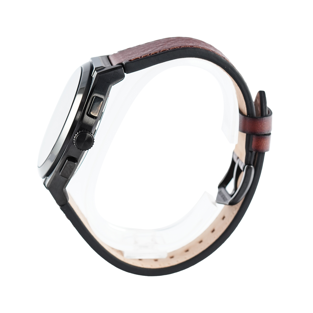 Fossil Everett Chronograph Black Dial Brown Leather Strap Watch for Men - FS5798 Buy Now By Fossil