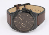 Fossil Everett Chronograph Black Dial Brown Leather Strap Watch for Men - FS5798 Buy Now By Fossil