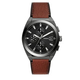 Fossil Everett Chronograph Grey Dial Brown Leather Strap Watch for Men - FS5799 Buy Now By Fossil