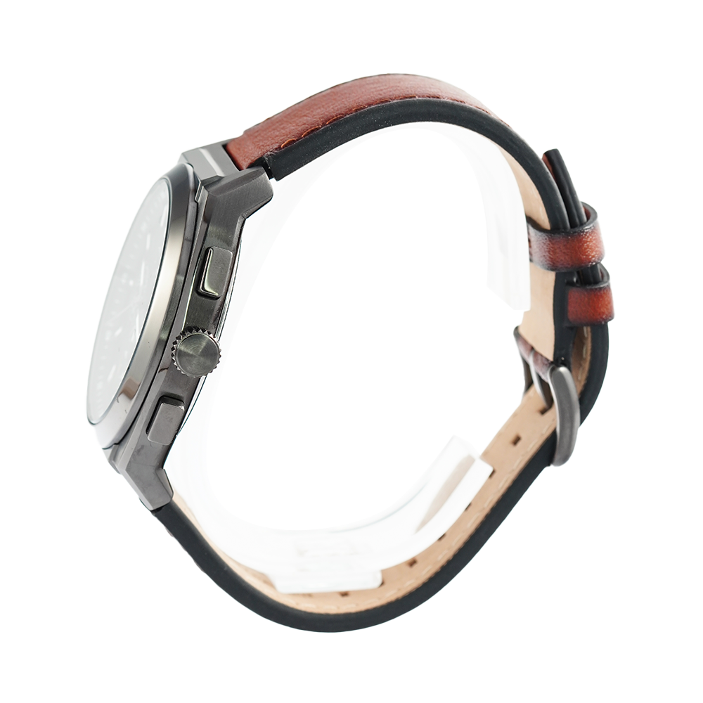 Fossil Everett Chronograph Grey Dial Brown Leather Strap Watch for Men - FS5799 Buy Now By Fossil