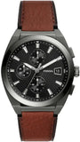 Fossil Everett Chronograph Grey Dial Brown Leather Strap Watch for Men - FS5799 Buy Now By Fossil