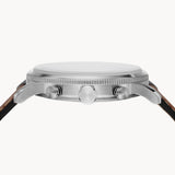 Fossil Retro Pilot Chronograph Silver Dial Brown Leather Strap Watch for Men - FS5809 Buy Now By Fossil