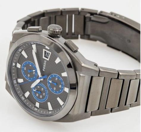 Fossil Everett Chronograph Grey Dial Grey Steel Strap Watch for Men - FS5830 Buy Now By Fossil