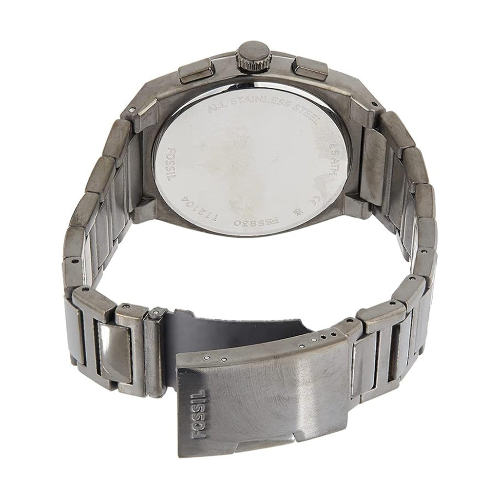 Fossil Everett Chronograph Grey Dial Grey Steel Strap Watch for Men - FS5830 Buy Now By Fossil