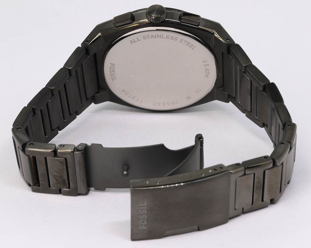 Fossil Everett Chronograph Grey Dial Grey Steel Strap Watch for Men - FS5830 Buy Now By Fossil