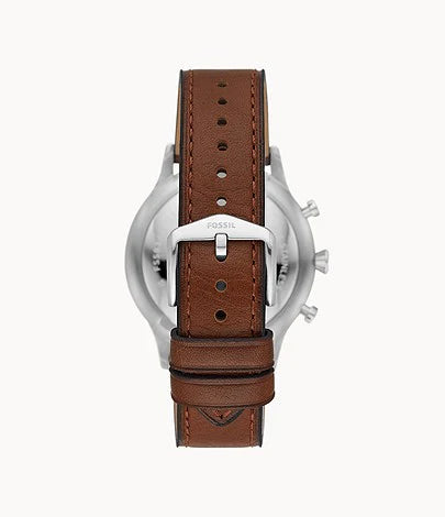 Fossil Retro Pilot Chronograph Blue Dial Brown Leather Strap Watch for Men - FS5832 Buy Now By Fossil