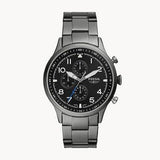 Fossil Retro Pilot Chronograph Black Dial Grey Steel Strap Watch for Men - FS5834 Buy Now By Fossil