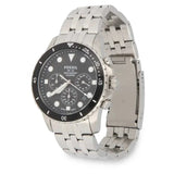 Fossil FB-01 Chronograph Black Dial Silver Steel Strap Watch for Men - FS5837 Buy Now By Fossil