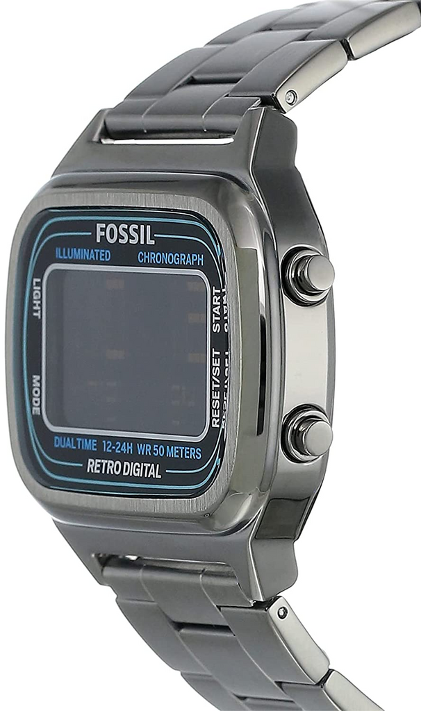 Fossil Retro Digital Black Dial Black Steel Strap Watch for Men - FS5846 Buy Now By Fossil