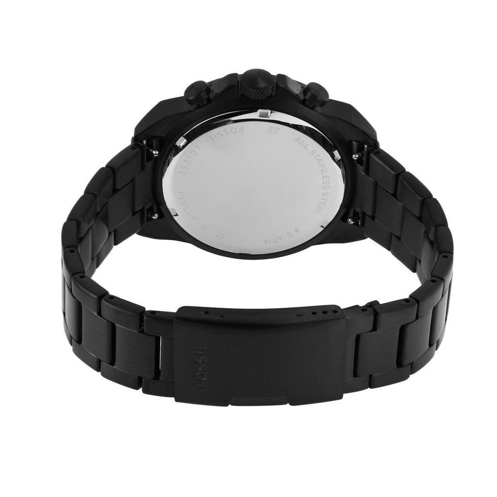 Fossil Bronson Chronograph Black Dial Black Steel Strap Watch for Men - FS5851 Buy Now By Fossil