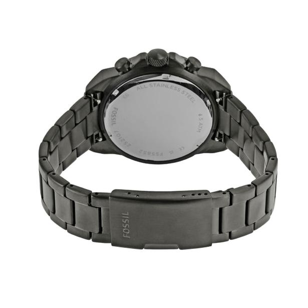 Fossil Bronson Chronograph Black Dial Grey Steel Strap Watch for Men - FS5852 Buy Now By Fossil