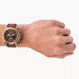 Fossil Bronson Chronograph Brown Dial Brown Leather Strap Watch for Men - FS5857 Buy Now By Fossil