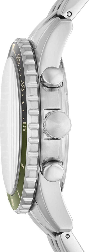 Fossil FB-01 Chronograph Black Dial Silver Steel Strap Watch for Men - FS5864 Buy Now By Fossil