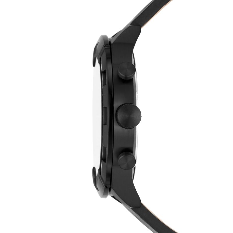 Fossil Bronson Chronograph Black Dial Black Leather Strap Watch for Men - FS5874 Buy Now By Fossil