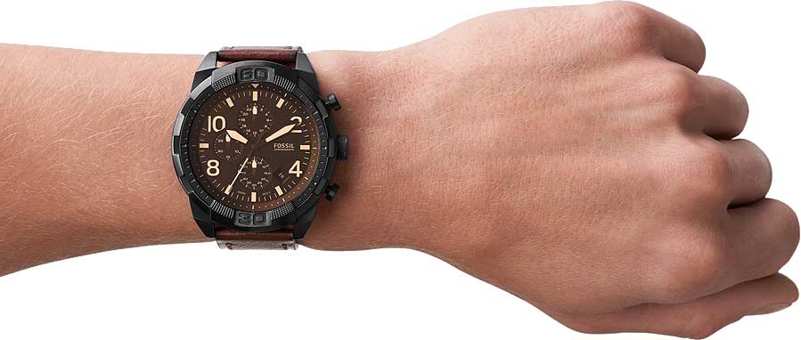 Fossil Bronson Chronograph Brown Dial Brown Leather Strap Watch for Men - FS5875 Buy Now By Fossil
