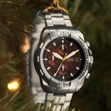 Fossil Bronson Chronograph Red Dial Silver Steel Strap Watch for Men - FS5878 Buy Now By Fossil