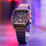 Fossil Retro Analog-Digital Black Dial Grey Steel Strap Watch for Men - FS5892 Buy Now By Fossil