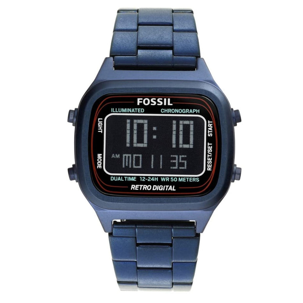Fossil Retro Analog-Digital Black Dial Blue Steel Strap Watch for Men - FS5896 Buy Now By Fossil