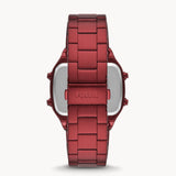 Fossil Retro Analog-Digital Black Dial Red Steel Strap Watch for Men - FS5897 Buy Now By Fossil