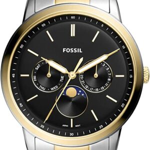Fossil Neutra Moonphase Multifunction Black Dial Two Tone Steel Strap Watch for Men - FS5906 Buy Now By Fossil